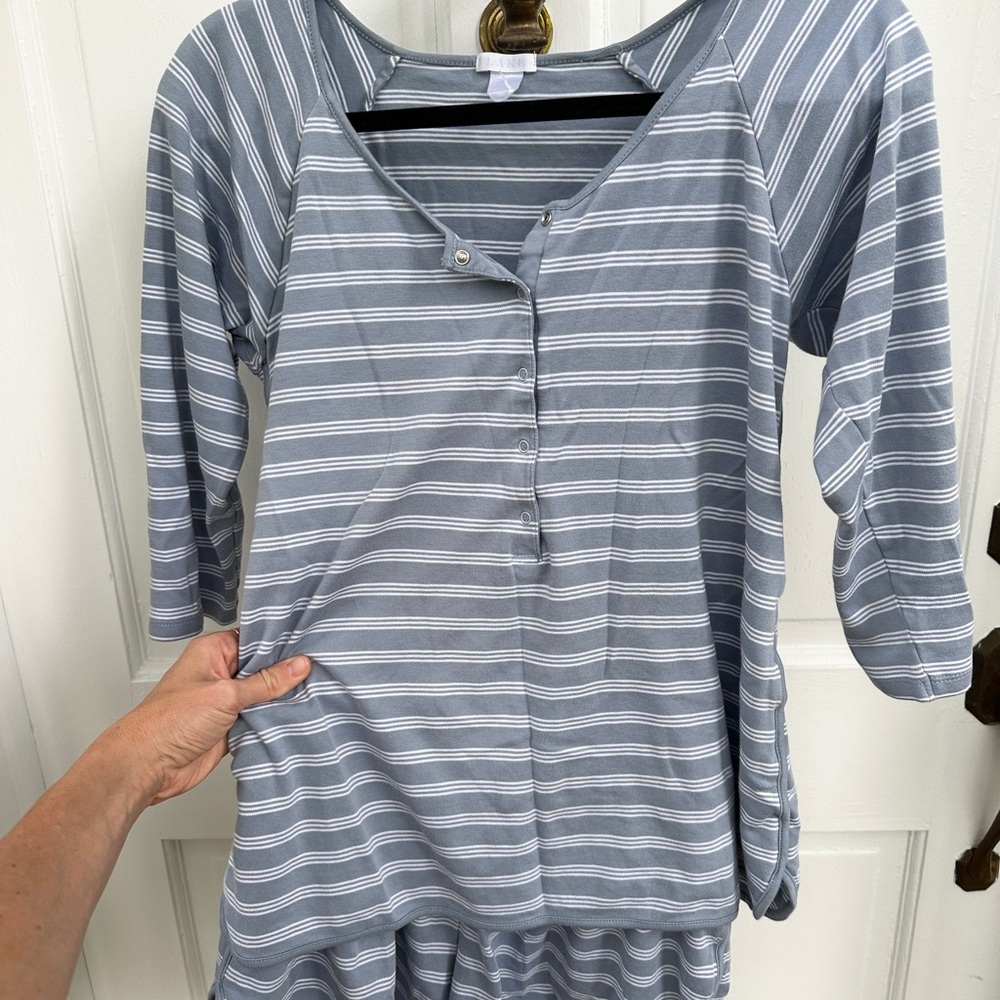 Lake Maternity Pima Shorts Set Cornflower Blue